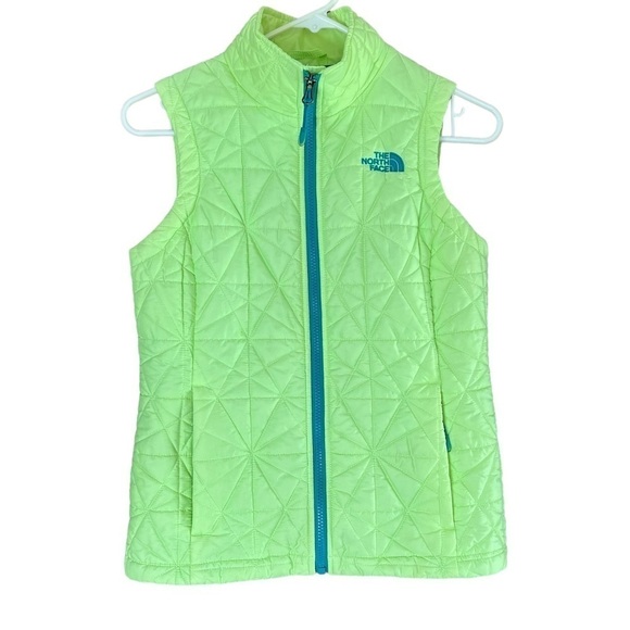 THE NORTH FACE Women's Quilted Puffer Vest Yellow Green Turquoise Sz XS - Picture 1 of 16